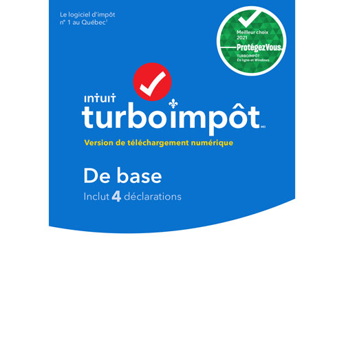 TurboTax Basic 2021 - 4 Returns - French - Digital Download