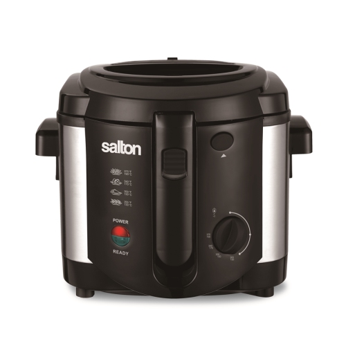 Salton DF2064 - Friteuse de 2L de Capacité avec Température Ajustable et Couvercle Amovible, Acier Inoxydable