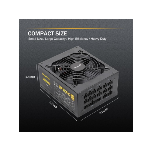 Segotep 1000W Power Supply Fully Modular 80+ Gold PSU with 140mm Dbb Smart Fan