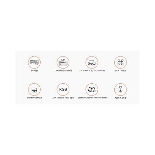 Clavier de jeu mécanique sans fil LED K2 V2 blanc de Keychron – Disposition TKL, commutateurs Gateron Blue – Compatible avec Windows et macOS, noir