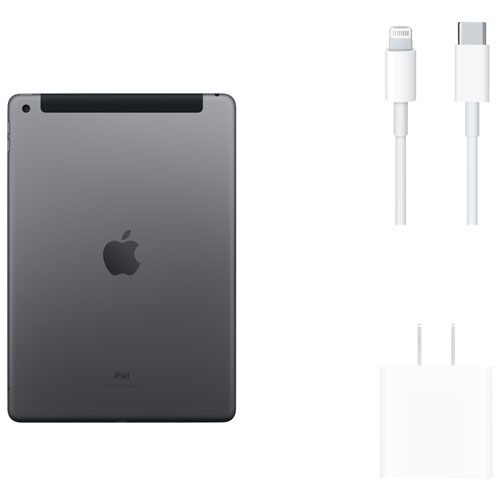iPad 10,2 po 256 Go avec Wi-Fi et 4G LTE d'Apple offert par Fido - Gris cosmique