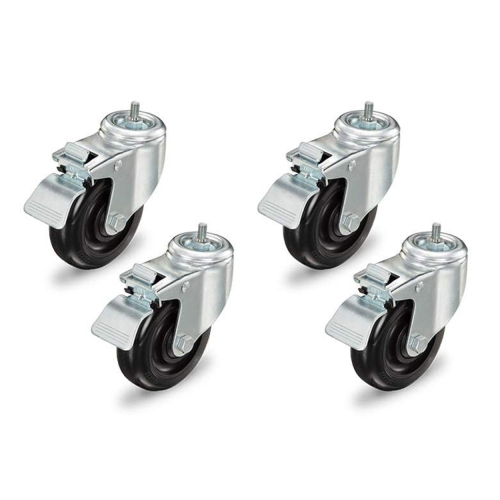 MotionGrey Heavy Duty Caster Wheels 3 inch for All Floors, M10 Threaded ...