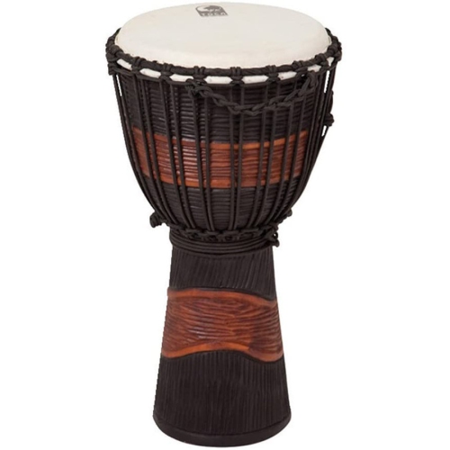 TOCA  Street Series Carved Djembe - 10", Brown/black