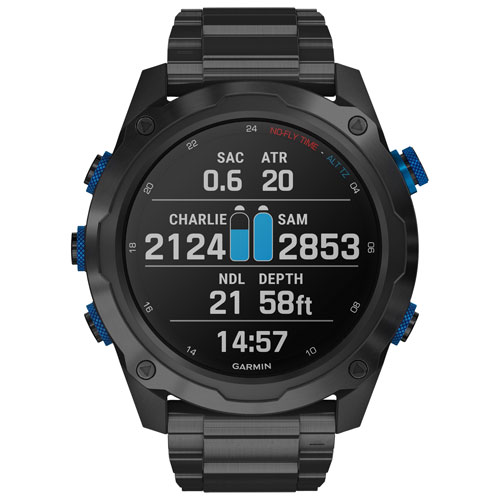 Montre intelligente Bluetooth de 52 mm Descent Mk2i Dive de Garmin pour la plongée - Gris carbone titane
