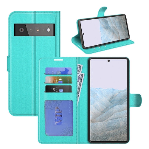 [CS] Google Pixel 6 Pro Case, Magnetic Leather Folio Wallet Flip Case Cover with Card Slot, Teal