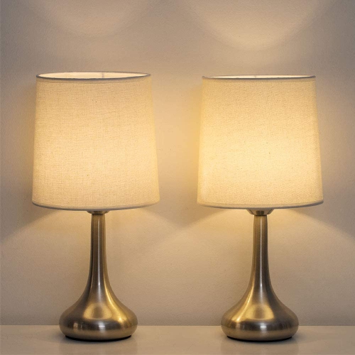 Silver Table Lamps Desk Lamp Set Of 2, Cream Table Lamp Sets