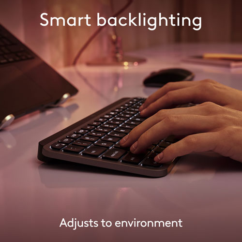 Logitech MX Keys Mini Bluetooth Backlit Ergonomic Keyboard for Mac - Pale Grey
