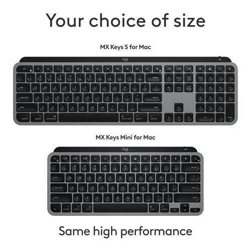 Logitech MX Keys Mini Bluetooth Backlit Ergonomic Keyboard for Mac - Pale Grey