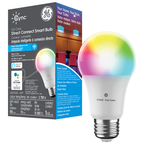 Ampoule DEL intelligente A19 Cync de GE - Multicolore