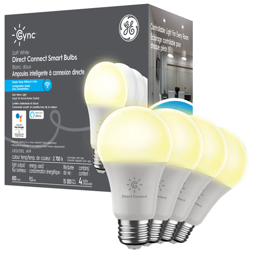 GE Cync A19 Smart LED Light Bulb - Soft White - 4 Pack