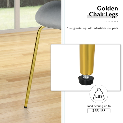 Costway Set of 2 Velvet Dining Chair Accent Chair Side Chair w/Gold Metal Legs