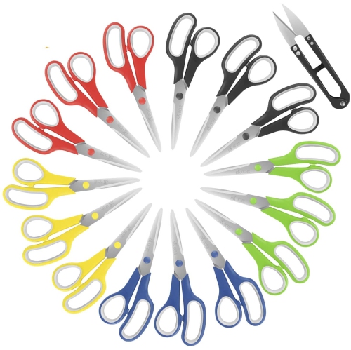 Scissors，8 Inch Paper Scissors Soft Comfort-Grip Handles & Stainless Steel Sharp Blades Perfect Scissors for Cutting Paper, Scissors for Fabric