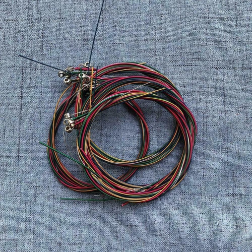 6pcs/set Rainbow Colorful Guitar Strings for Folk Acoustic Guitar Parts