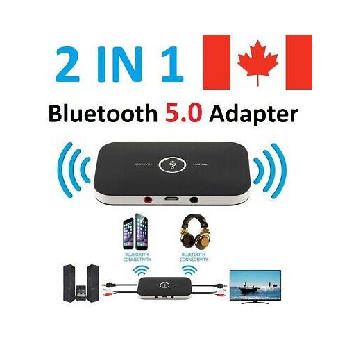 Bluetooth 5.0 Receiver 2 in 1 Audio Wireless Adapter for Car Stereo TV Speaker
