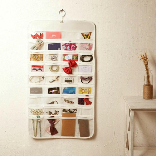 80 Pocket Jewelry Hanging Storage Organizer Holder Earring Bag