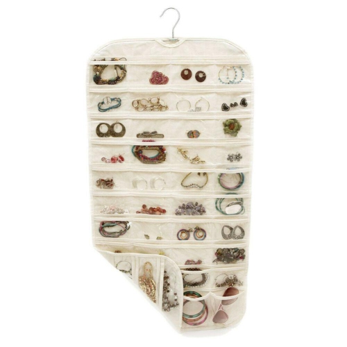 80 Pocket Jewelry Hanging Storage Organizer Holder Earring Bag