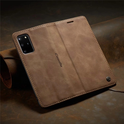 CaseMe Magnetic Stand Flip Protective Cover Leather Flip Cover Purse Style with ID & Credit Card Slots Holder for Samsung Galaxy S21 ULTRA -Brown