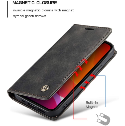 CaseMe Magnetic Stand Flip Protective Cover Leather Flip Cover Purse Style with ID & Credit Card Slots Holder for Samsung Galaxy S20 PLUS -Black