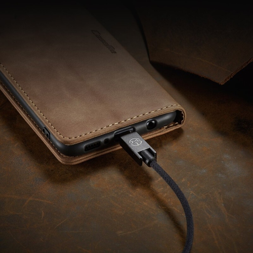 CaseMe Magnetic Stand Flip Protective Cover Leather Flip Cover Purse Style with ID & Credit Card Slots Holder for iPhone 12 Pro Max -Brown