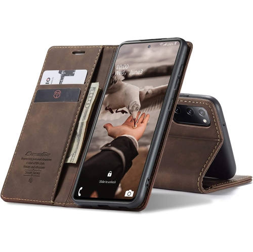 Étui protecteur magnétique à rabat en cuir de CaseMe, style sac à main avec carte d’identité et fentes pour cartes de crédit pour Samsung Galaxy S21