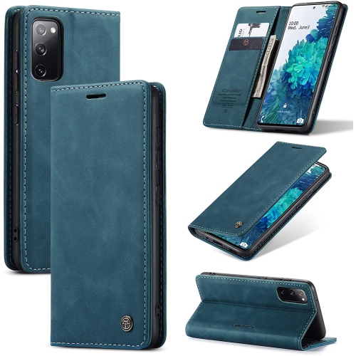 CaseMe Magnetic Stand Flip Protective Cover Leather Flip Cover Purse Style with ID & Credit Card Slots Holder for Samsung Galaxy S21 ULTAR -Blue
