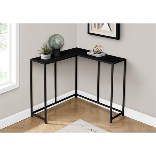 Accent Table Console Entryway Narrow Corner Bedroom Metal Black