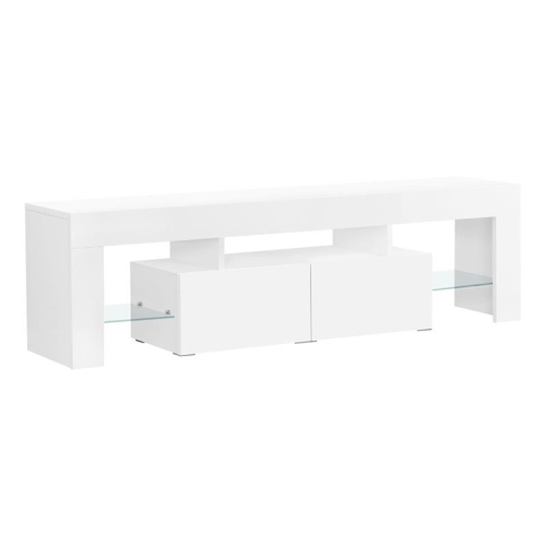 MONARCH CANADA Tv Stand 63 Inch Console Living Room Bedroom Laminate Glossy White