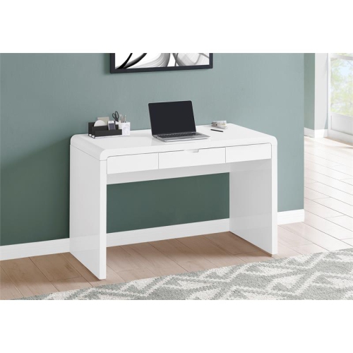 Computer Desk Home Office Laptop 48"L Work Laminate Glossy White