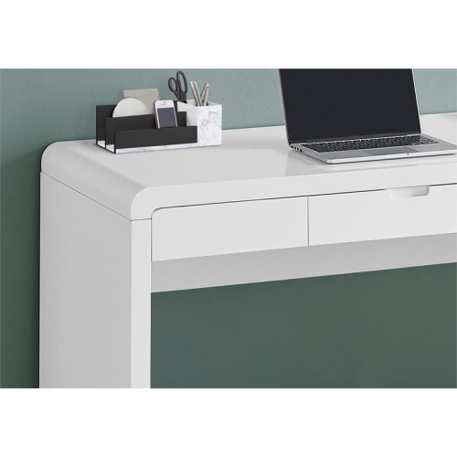 Computer Desk Home Office Laptop 48"L Work Laminate Glossy White