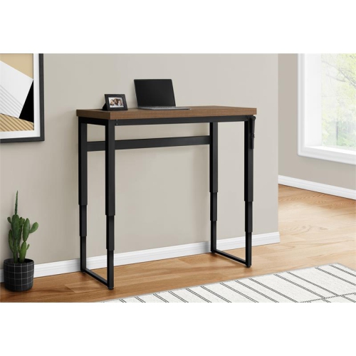 Computer Desk Standing Adjustable 48"L Work Laptop Metal Walnut