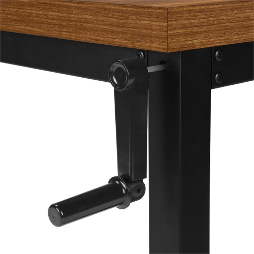 Computer Desk Standing Adjustable 48"L Work Laptop Metal Walnut