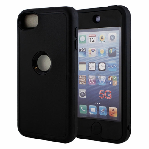 【CSmart】 Étui Coque rigide anti-chute triple 3 couches antichoc robuste Defender pour iPod Touch 5/6/7, noir