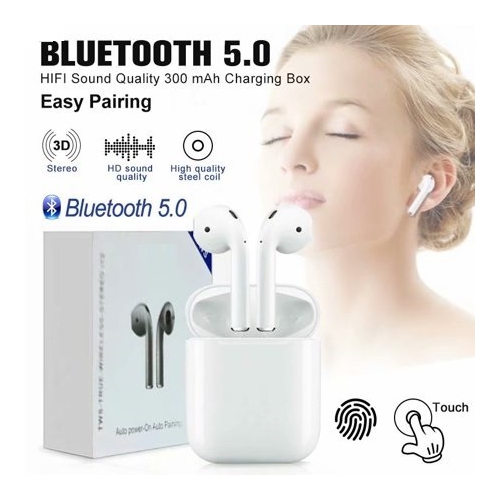 TWS Écouteurs Bluetooth 5.0 avec son stéréo HD Contrôle tactile Appairage automatique pour Android/iOS Casque de travail et de sport avec étanchéité