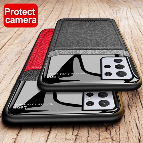 Étui en Cuir de PU Anti Choc Coque Mat Ultra Fine Slim Dure Etui de Protection Pour Samsung Galaxy S21