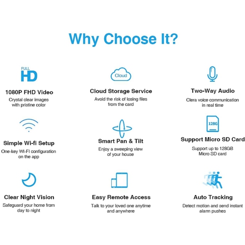 Full HD 1080P Tuya IP Camera 2MP Wireless WiFi Mini CCTV Auto Tracking Baby Monitor Indoor Home Security Surveillance Camera