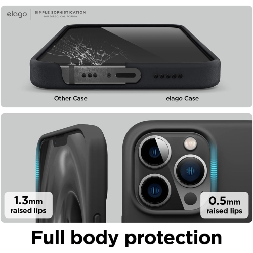 elago Compatible with iPhone 13 Pro Case, Liquid Silicone Case, Full Body Screen Camera Protective Cover, Shockproof, Slim Case, Anti-Scratch Soft