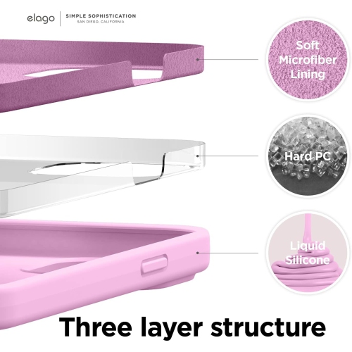 elago Compatible with iPhone 13 Pro Case, Liquid Silicone Case, Full Body Screen Camera Cover, Shockproof, Slim Phone Case, Anti-Scratch Soft