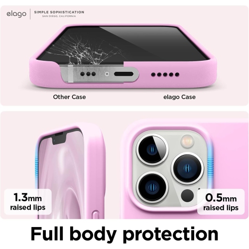 elago Compatible with iPhone 13 Pro Case, Liquid Silicone Case, Full Body Screen Camera Cover, Shockproof, Slim Phone Case, Anti-Scratch Soft