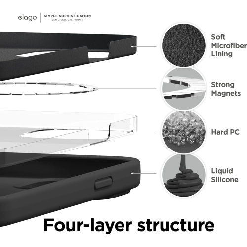 elago Magnetic Silicone Case Compatible with iPhone 13 Case 6.1 Inch Compatible with MagSafe - Built-in Magnets, Protective Cover, Compatible with