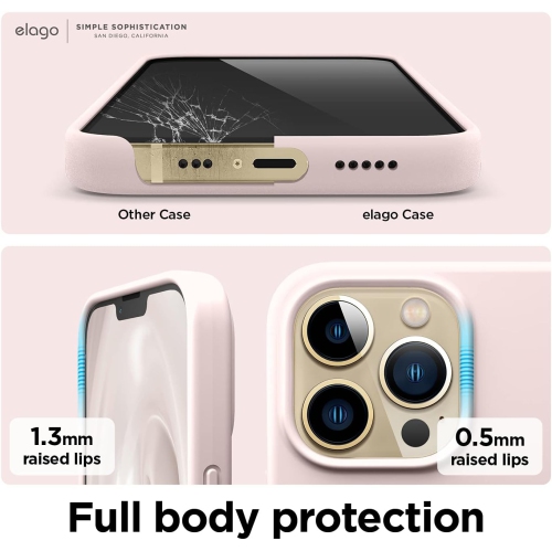elago Compatible with iPhone 13 Pro Case, Liquid Silicone Case, Full Body Screen Camera Cover, Shockproof, Slim Phone Case, Anti-Scratch Soft