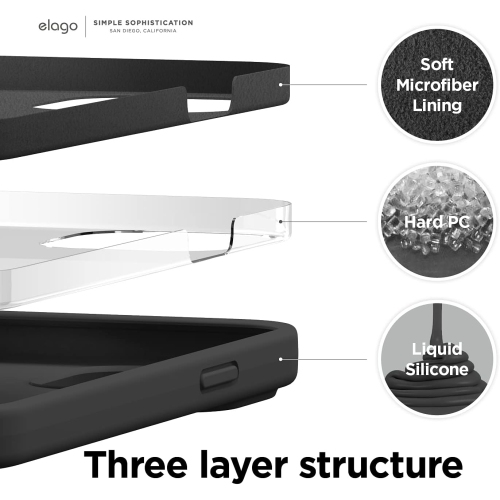 elago Compatible with iPhone 13 Pro Max Case, Liquid Silicone, Full Body Screen Camera Protective Cover, Shockproof, Slim Case, Anti-Scratch Soft