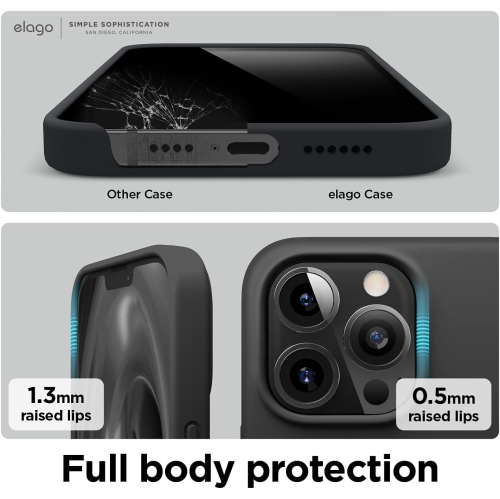 elago Compatible with iPhone 13 Pro Max Case, Liquid Silicone, Full Body Screen Camera Protective Cover, Shockproof, Slim Case, Anti-Scratch Soft