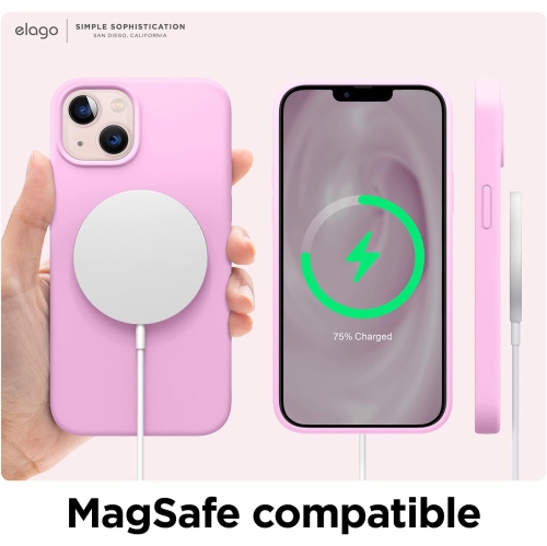 elago Compatible with iPhone 13 Case, Liquid Silicone Case, Full Body Screen Camera Protective Cover, Shockproof, Slim Case, Anti-Scratch Soft