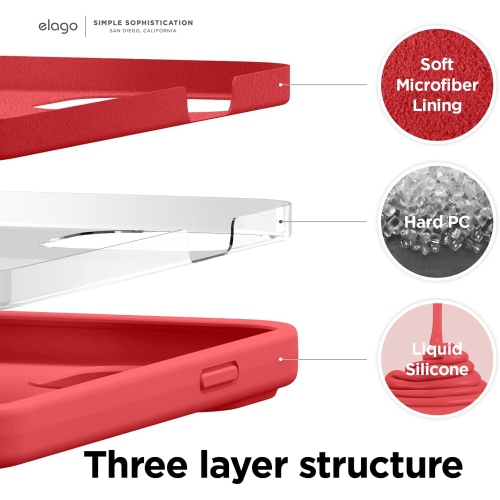 elago Compatible with iPhone 13 Pro Max Case, Liquid Silicone, Full Body Screen Camera Protective Cover, Shockproof, Slim Case, Anti-Scratch Soft