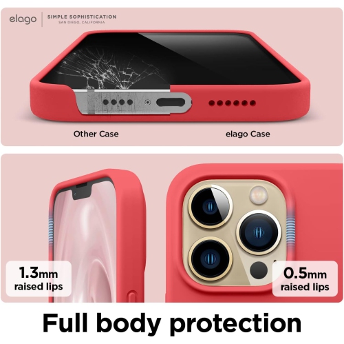 elago Compatible with iPhone 13 Pro Max Case, Liquid Silicone, Full Body Screen Camera Protective Cover, Shockproof, Slim Case, Anti-Scratch Soft