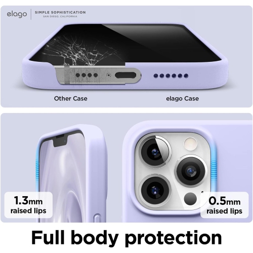 elago Compatible with iPhone 13 Pro Max Case, Liquid Silicone, Full Body Screen Camera Protective Cover, Shockproof, Slim, Anti-Scratch Soft