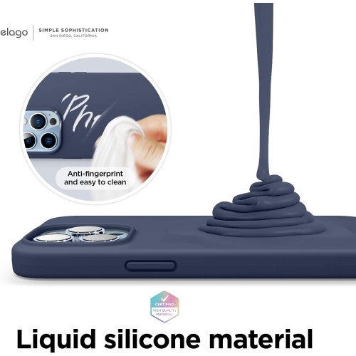 elago Compatible with iPhone 13 Pro Case, Liquid Silicone Case, Full Body Screen Camera Cover, Shockproof, Slim Case, Anti-Scratch Soft Microfiber