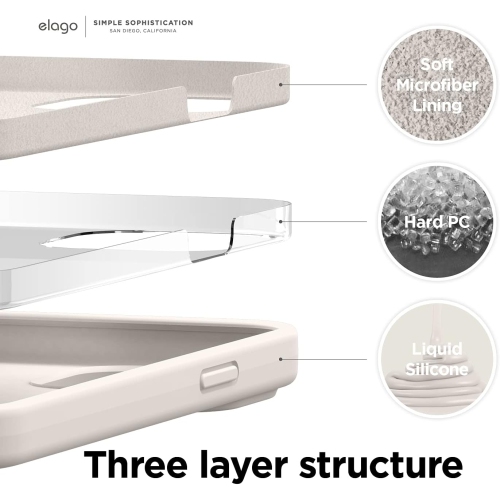 elago Compatible with iPhone 13 Case, Liquid Silicone Case, Full Body Screen Camera Protective Cover, Shockproof, Slim Phone Case, Anti-Scratch Soft