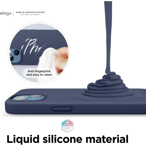 elago Compatible with iPhone 13 Case, Liquid Silicone Case, Full Body Screen Camera Protective Cover, Shockproof, Slim Case, Anti-Scratch Soft