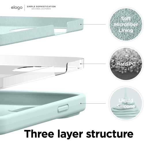 elago Compatible with iPhone 13 Case, Liquid Silicone Case, Full Body Screen Camera Protective Cover, Shockproof, Slim Phone Case, Anti-Scratch Soft